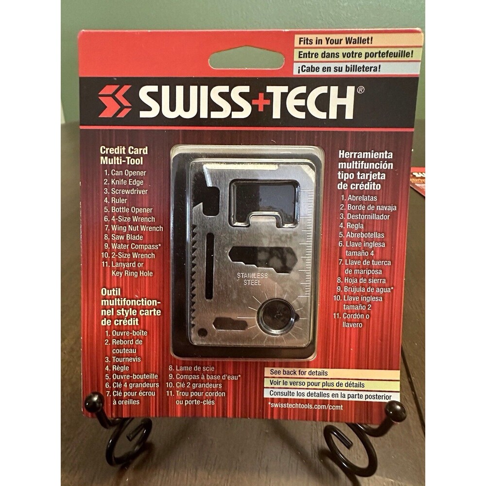 Swiss+Tech Credit Card Wallet Size Multi- Tool 11 Uses Functions New